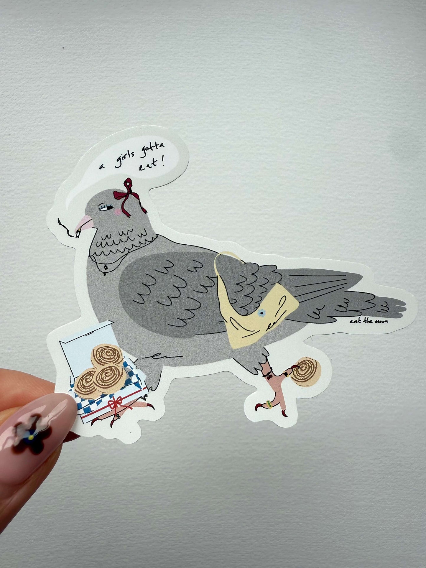 Katerina pigeon gloss vinyl sticker//sold out