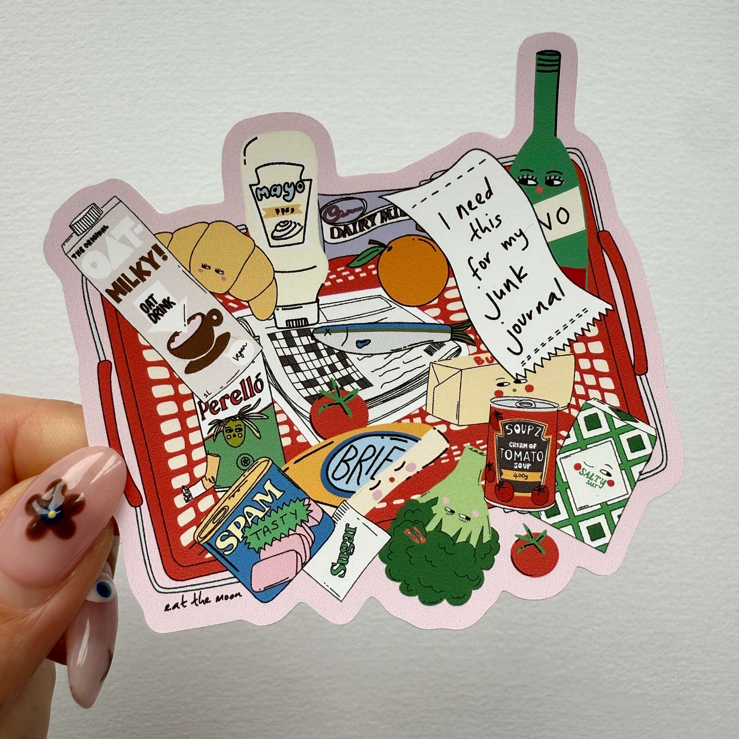 Grocery basket gloss vinyl sticker//sold out
