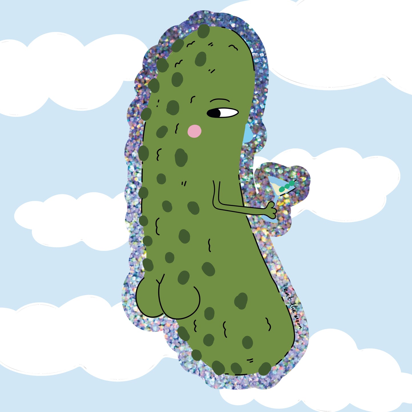 Gherkin glitter vinyl sticker
