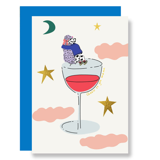 Cheers to you mama gold foil