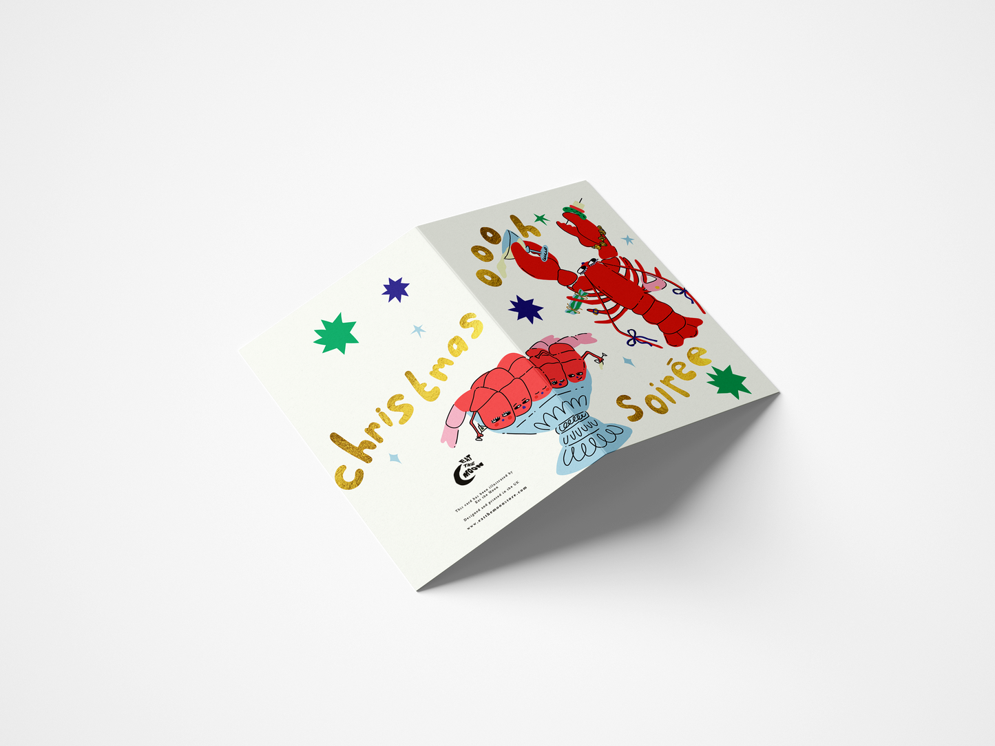 Oooh soirée gold foil Christmas card