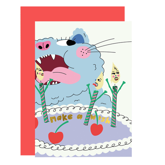 Make a wish birthday card gold foil