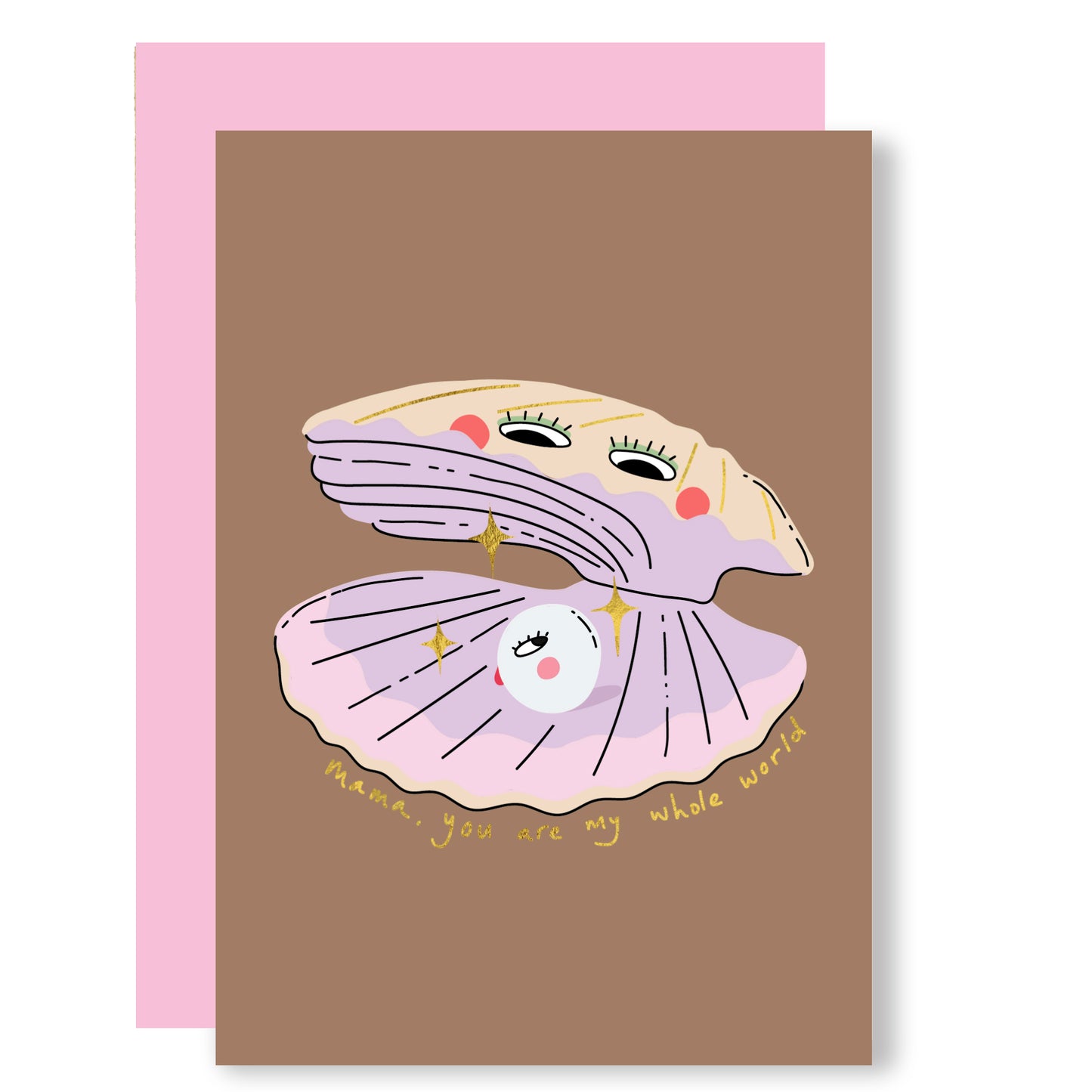 Mama my whole world gold foil