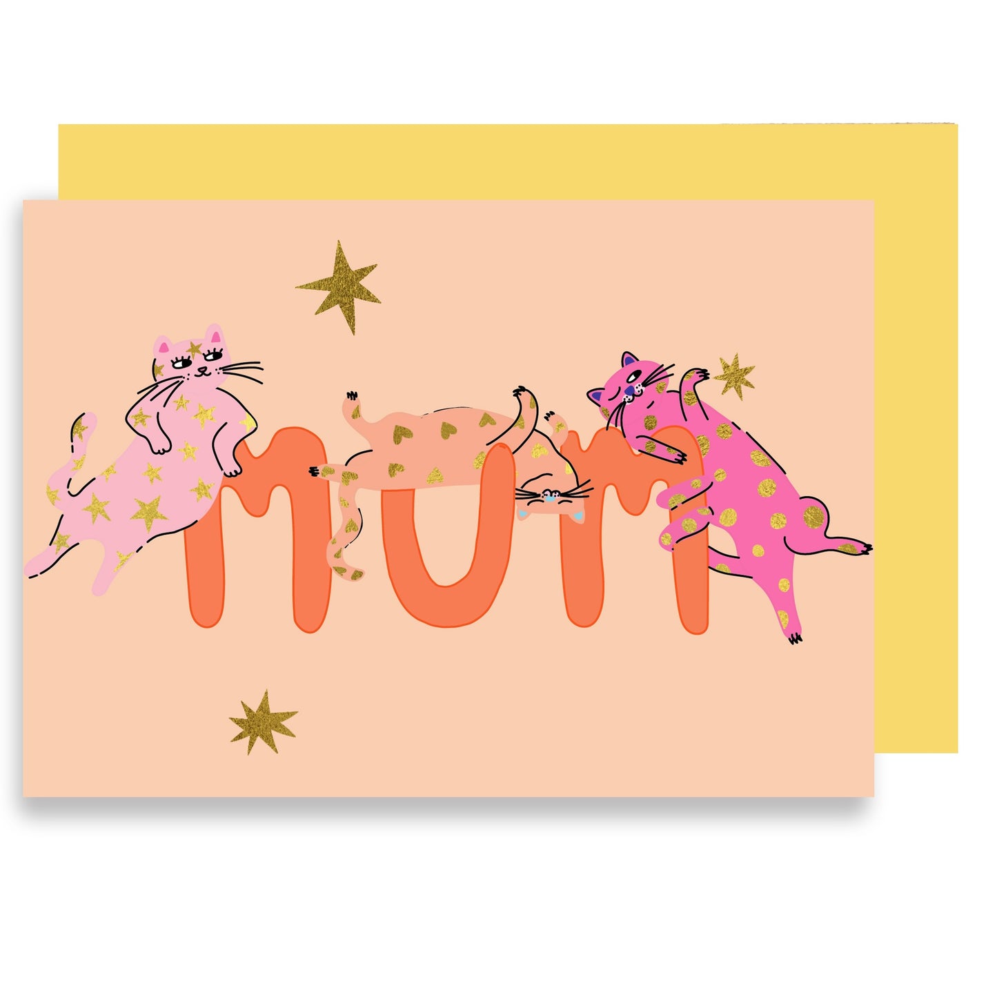 MUM cats in gold foil
