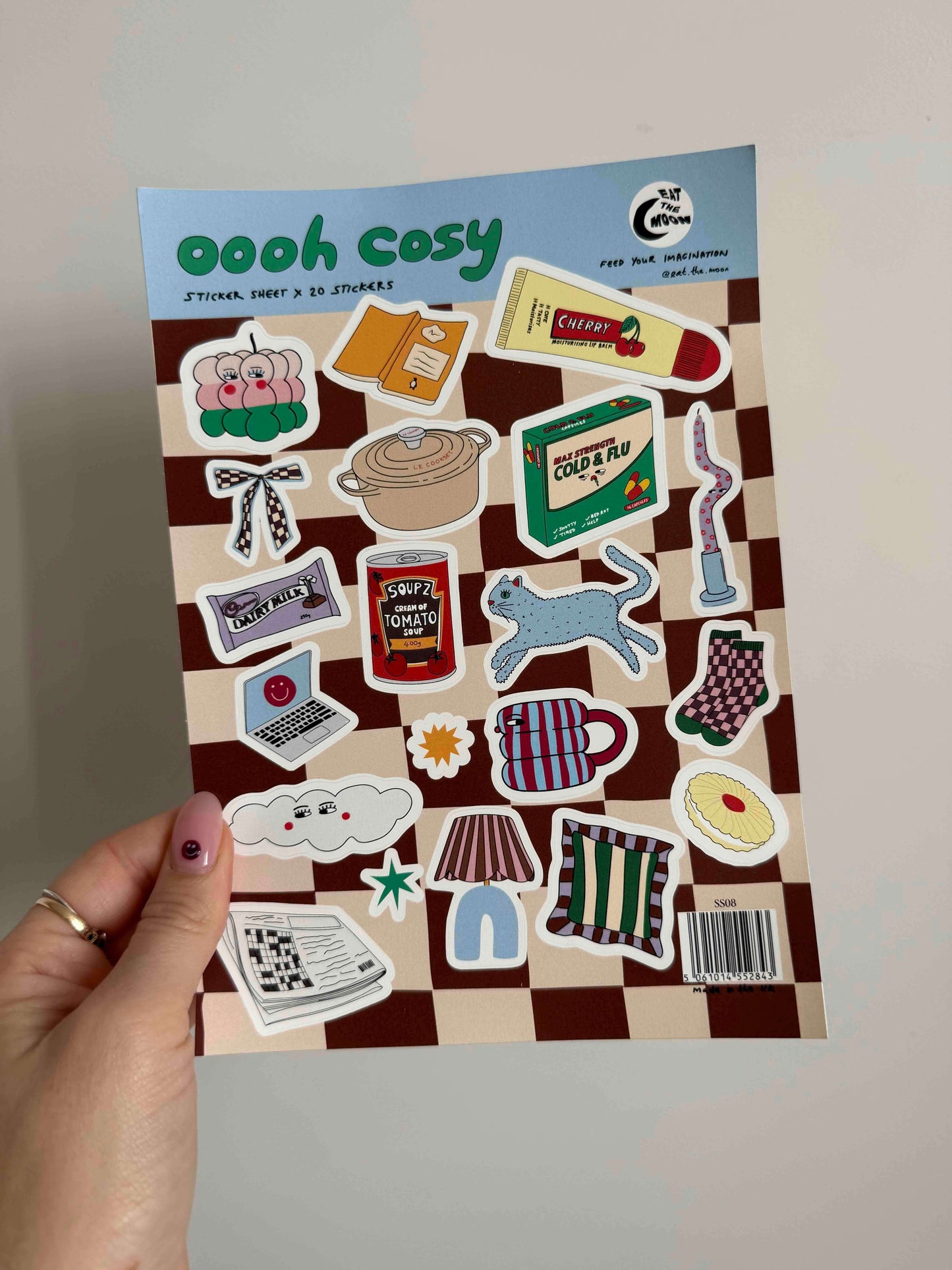 A5 oooh cosy sticker sheet - 20 stickers