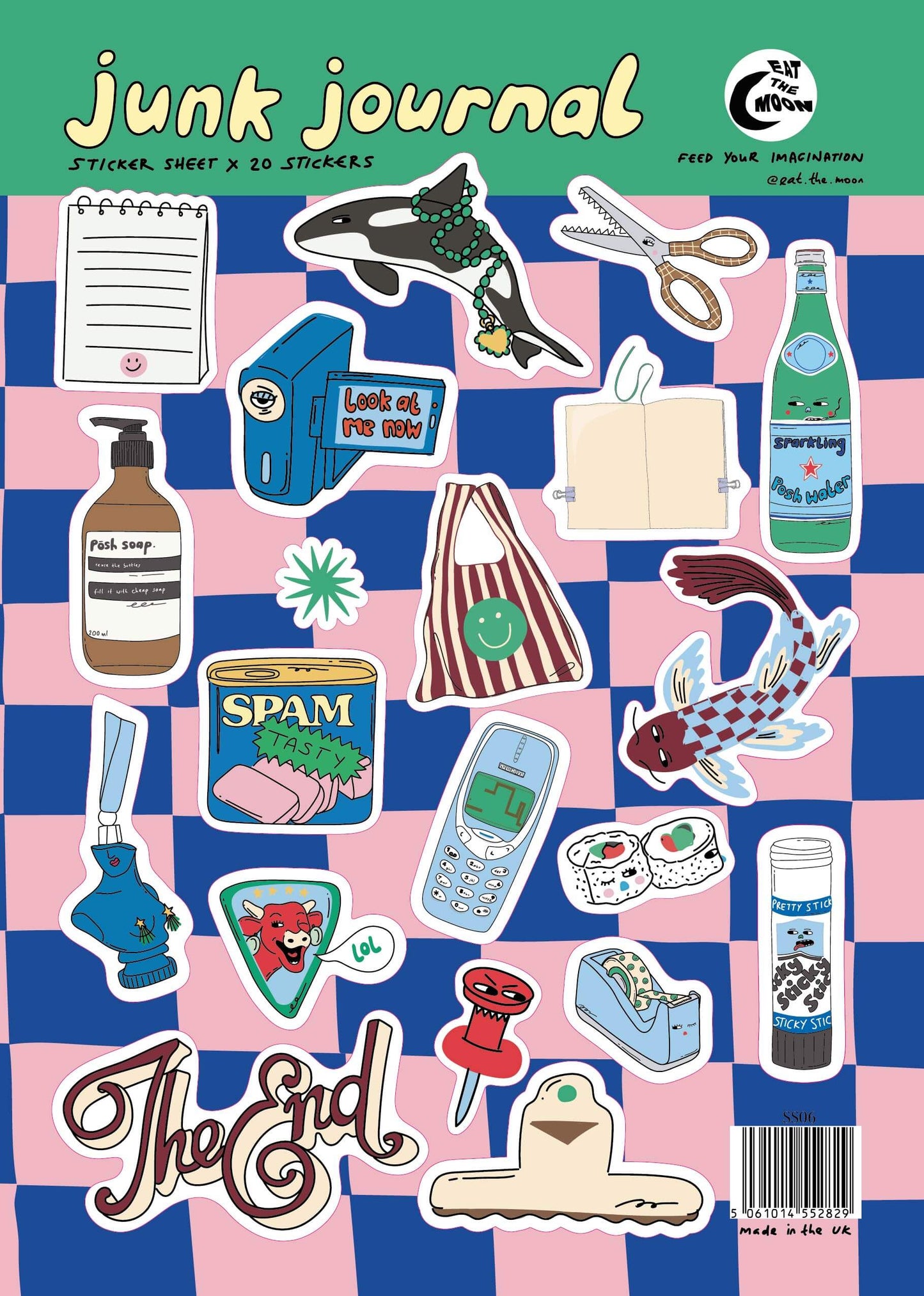 The junk journal sticker sheet - 20 stickers