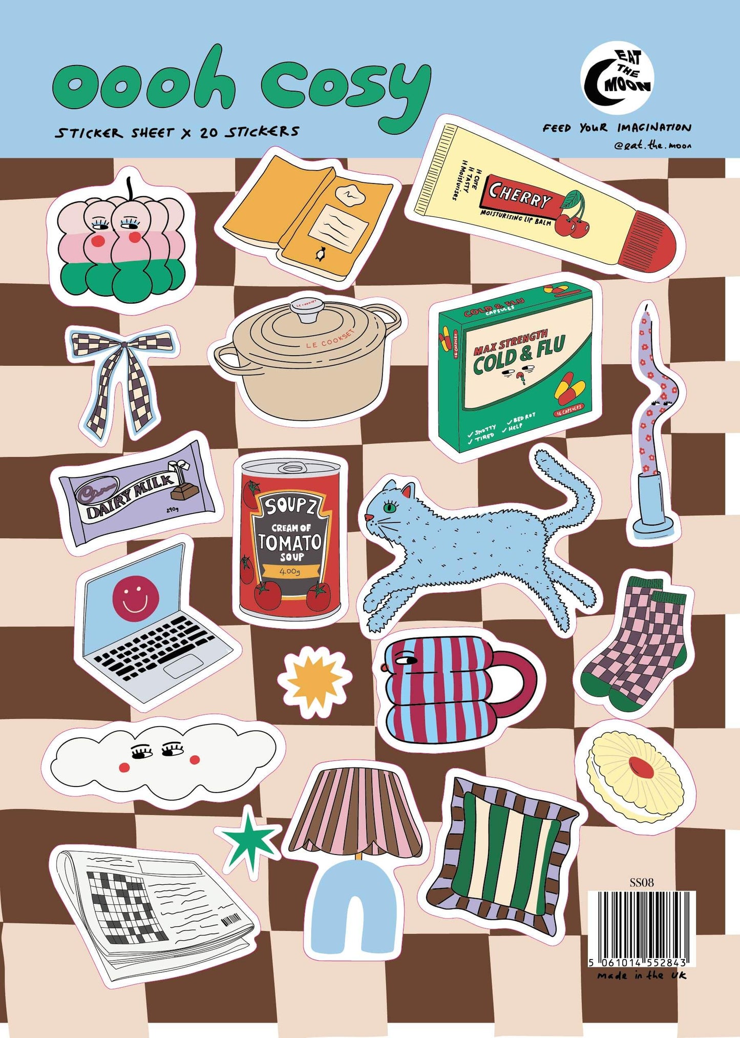 The oooh cosy sticker sheet - 20 stickers