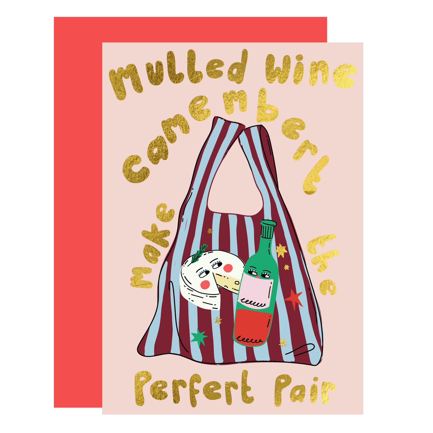 The perfect pair gold foil Christmas card