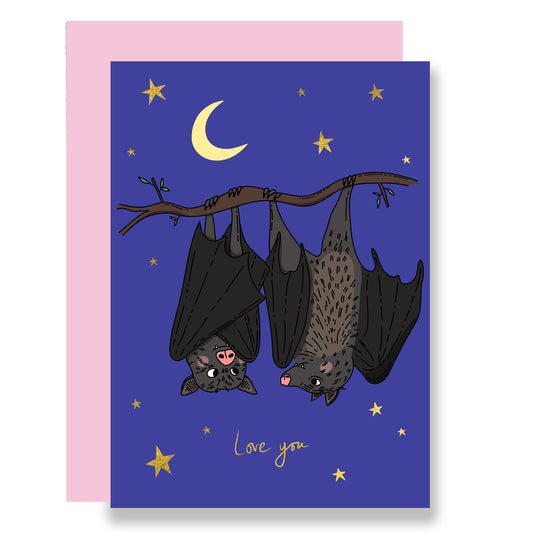 Just two bats in love gold foil