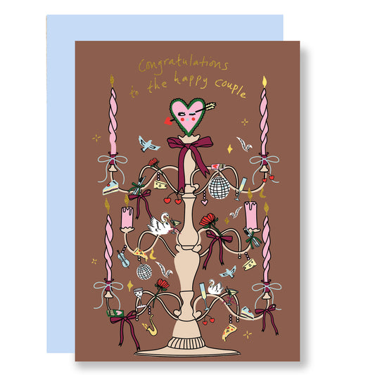 Wedding candelabra - gold foil