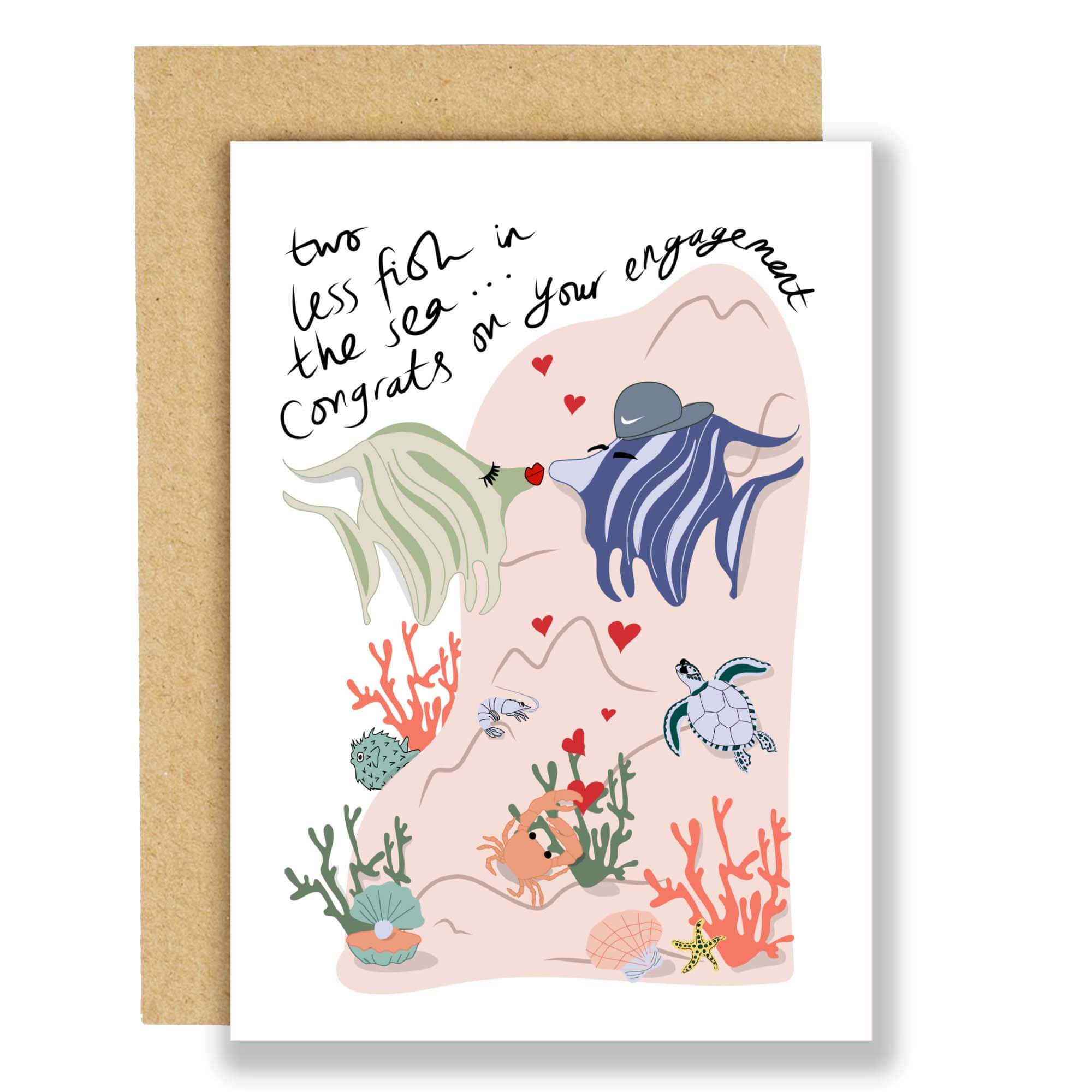 Two less fish in the sea engagement card – Eat the Moon