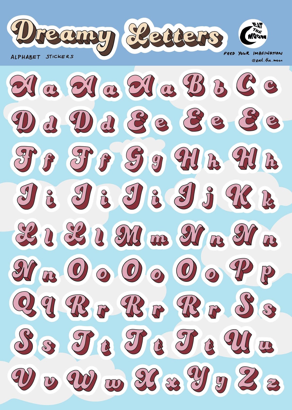 3 sheets x A5 Alphabet stickers