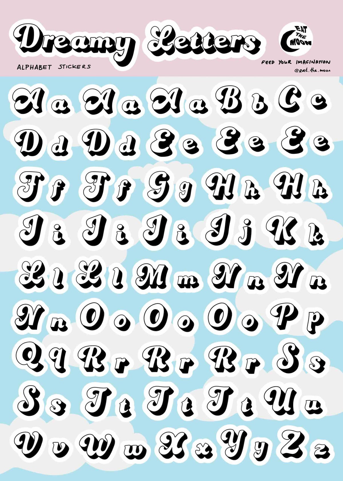 3 sheets x A5 Alphabet stickers