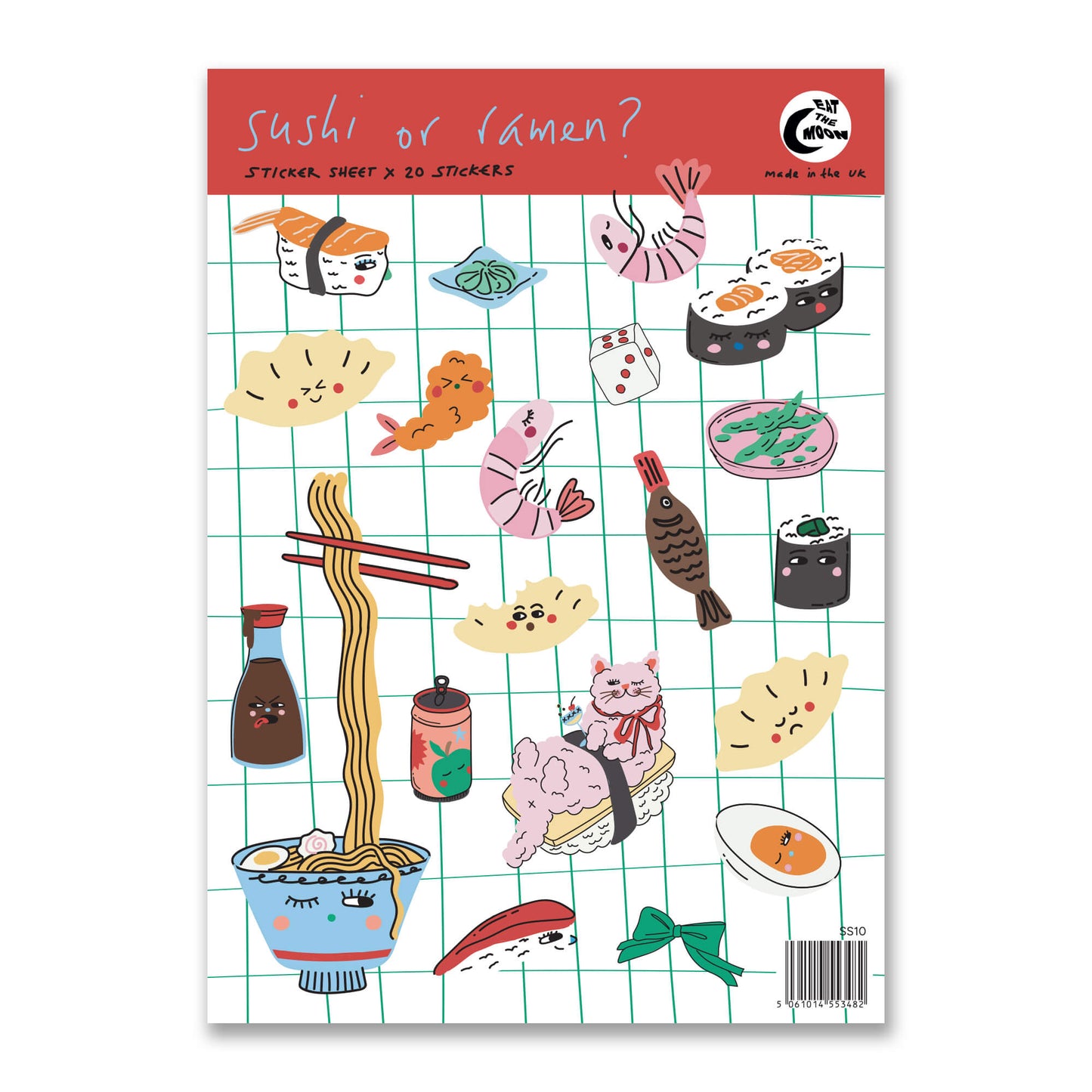A6 Sushi or Ramen? sticker sheet