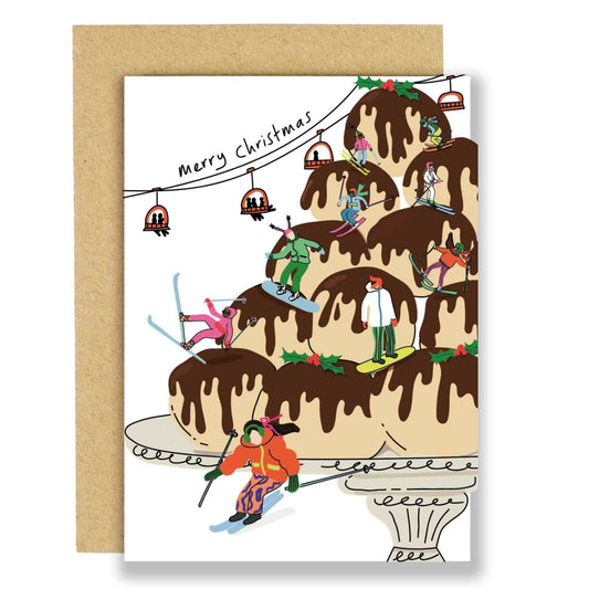 Skiing Christmas card