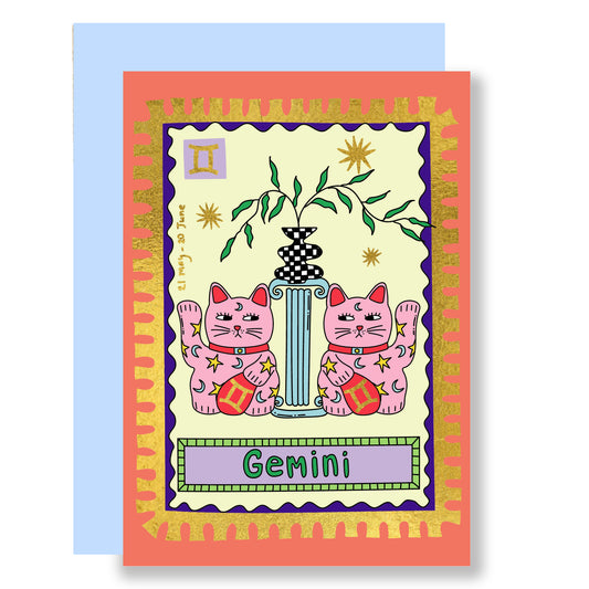 Gemini zodiac card