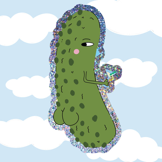 Gherkin glitter vinyl sticker