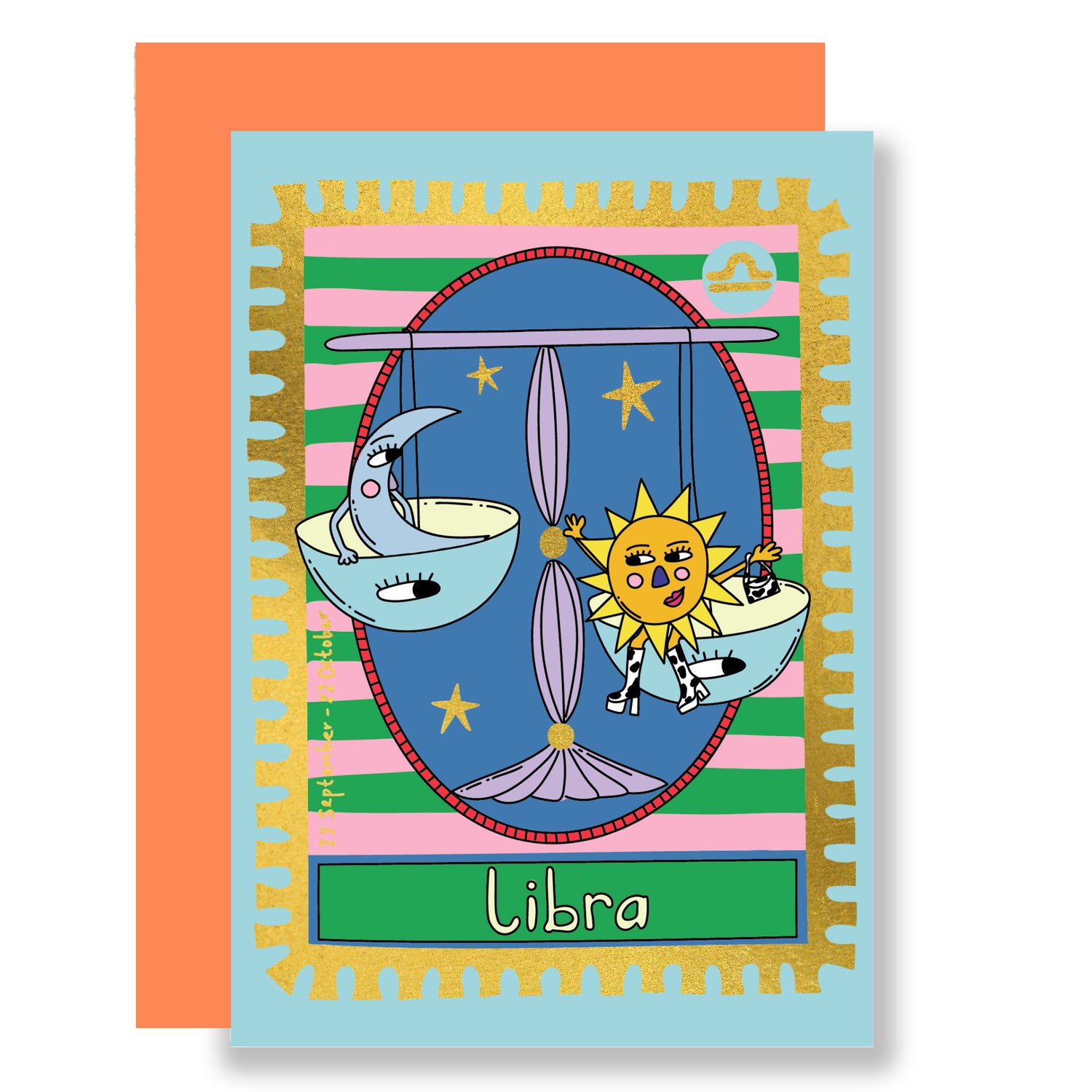 Libra zodiac card