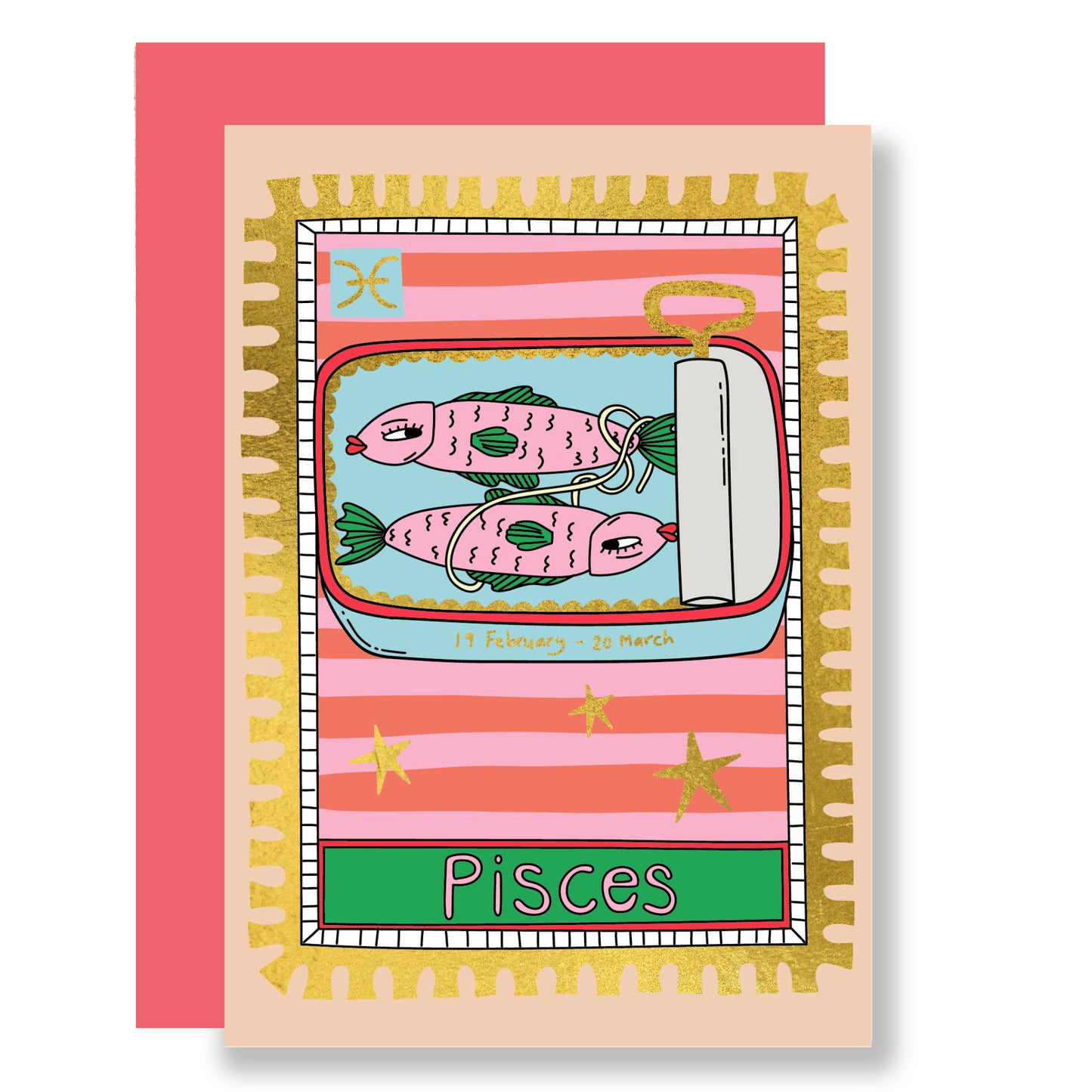 Pisces zodiac card