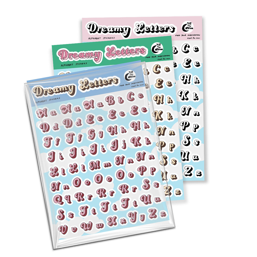 3 sheets x A5 Alphabet stickers