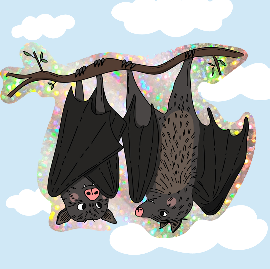 Bats glitter vinyl sticker