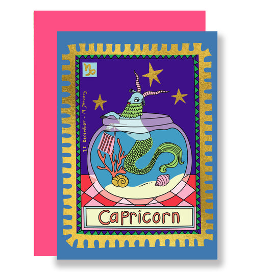 Capricorn zodiac card