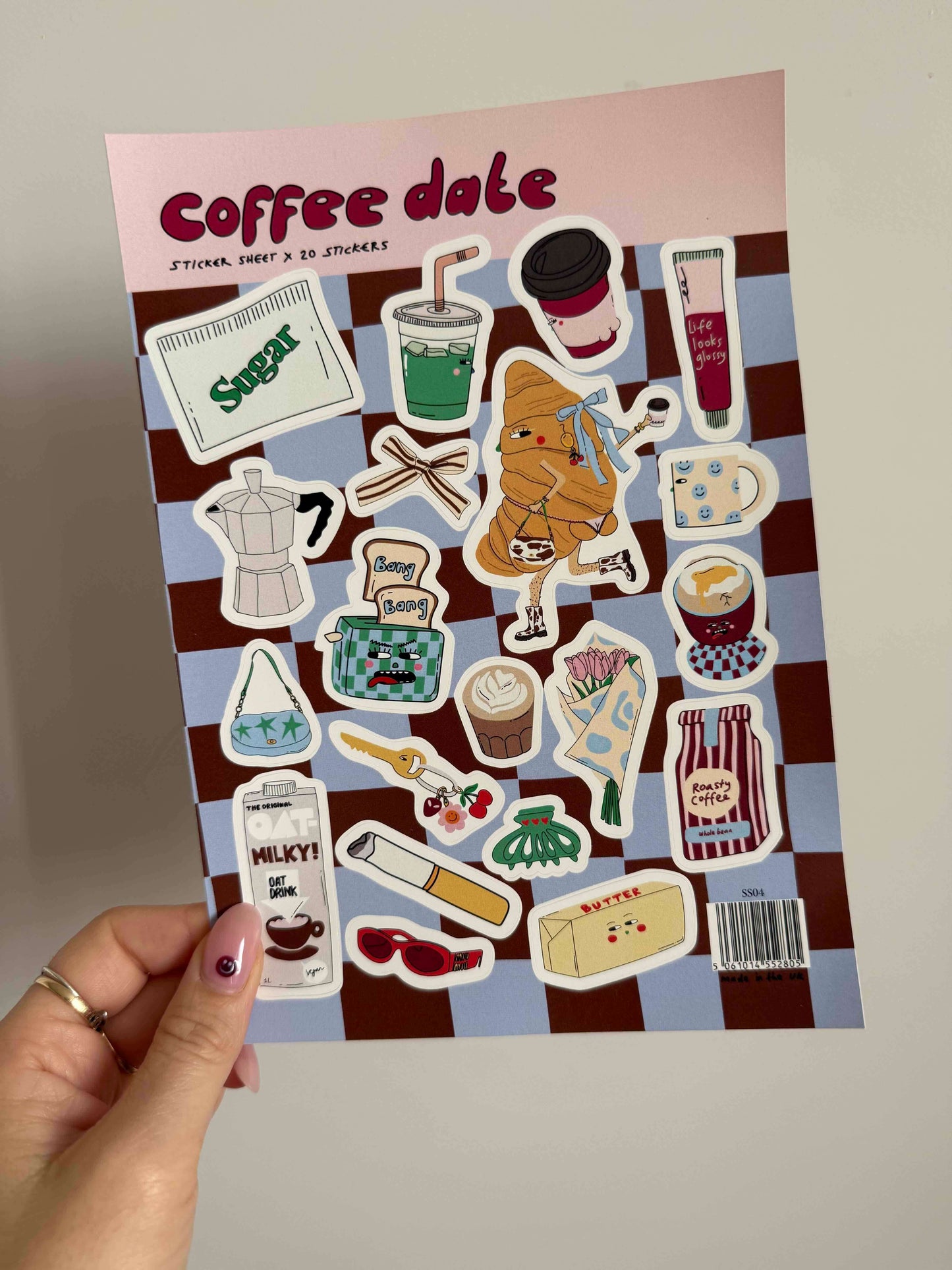 A5 Coffee date sticker sheet - 20 stickers