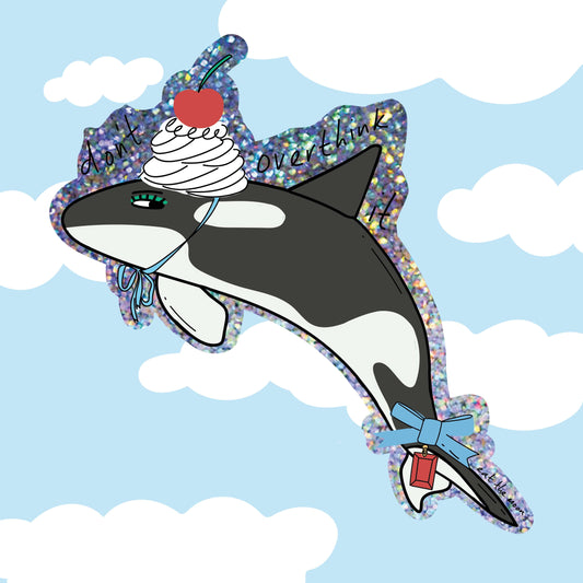 Whale glitter vinyl sticker//sold out