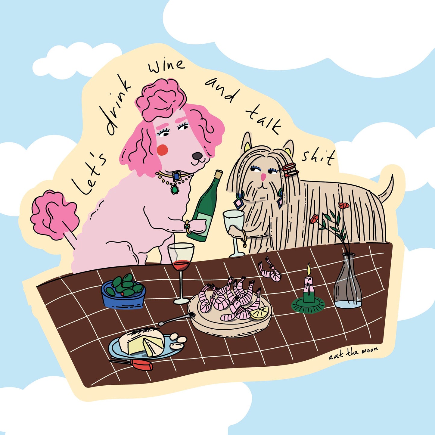 Drink wine talk shit gloss vinyl sticker//sold out