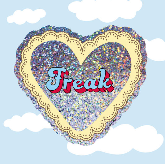 FREAK glitter vinyl sticker