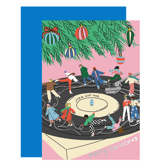 Jingle bell rock foil Christmas card