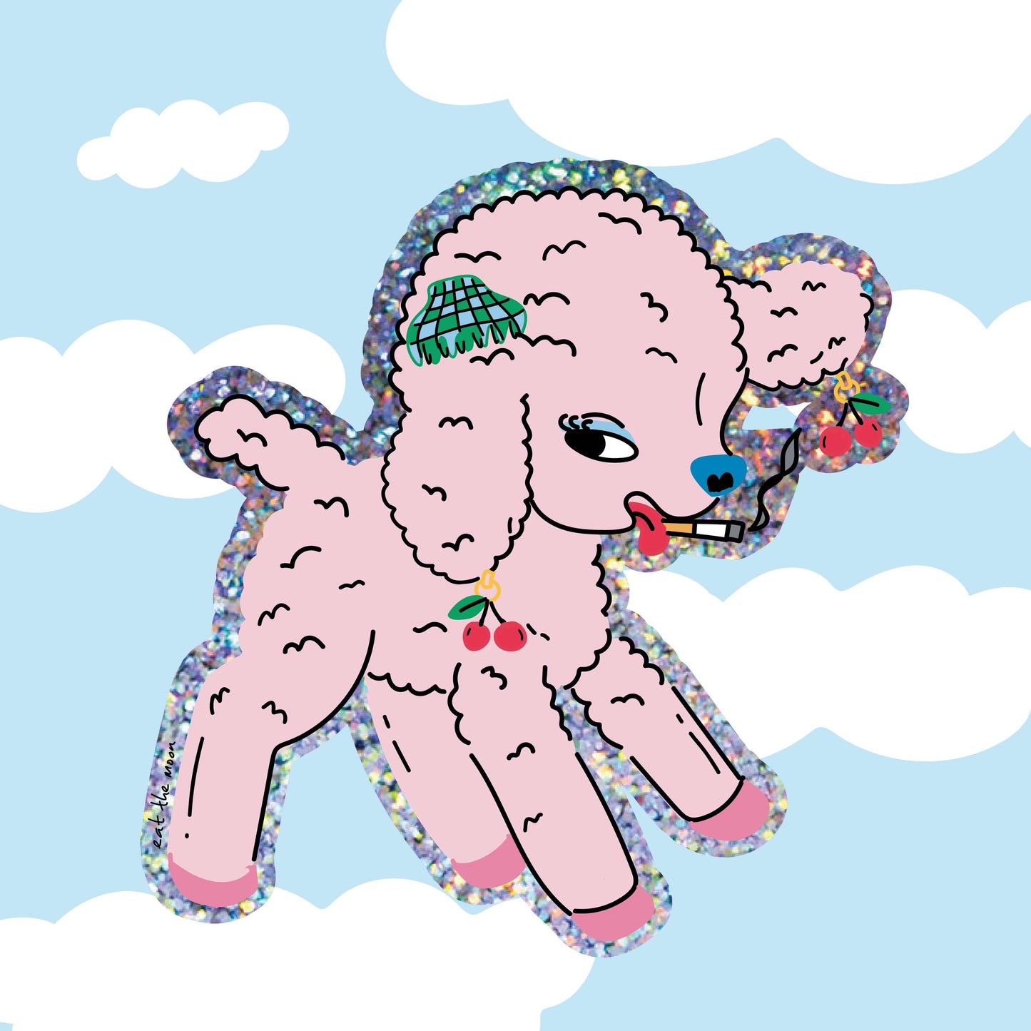 Little lamb glitter vinyl sticker