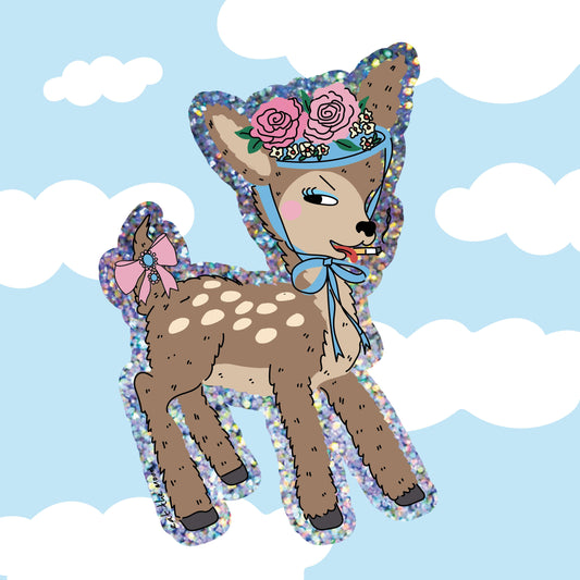 Little Deer glitter vinyl sticker