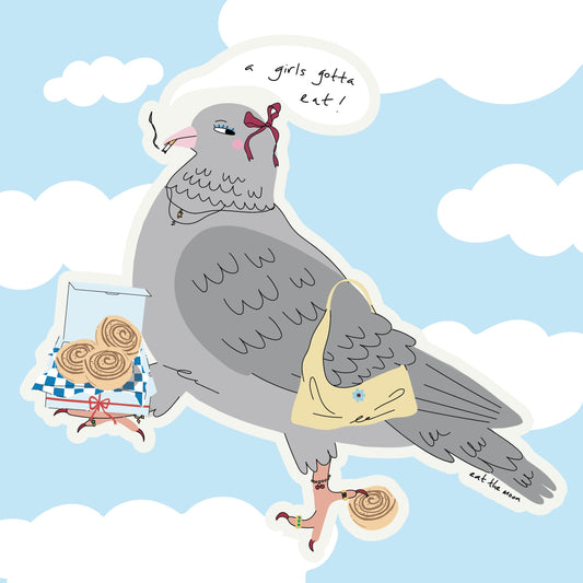 Katerina pigeon gloss vinyl sticker//sold out