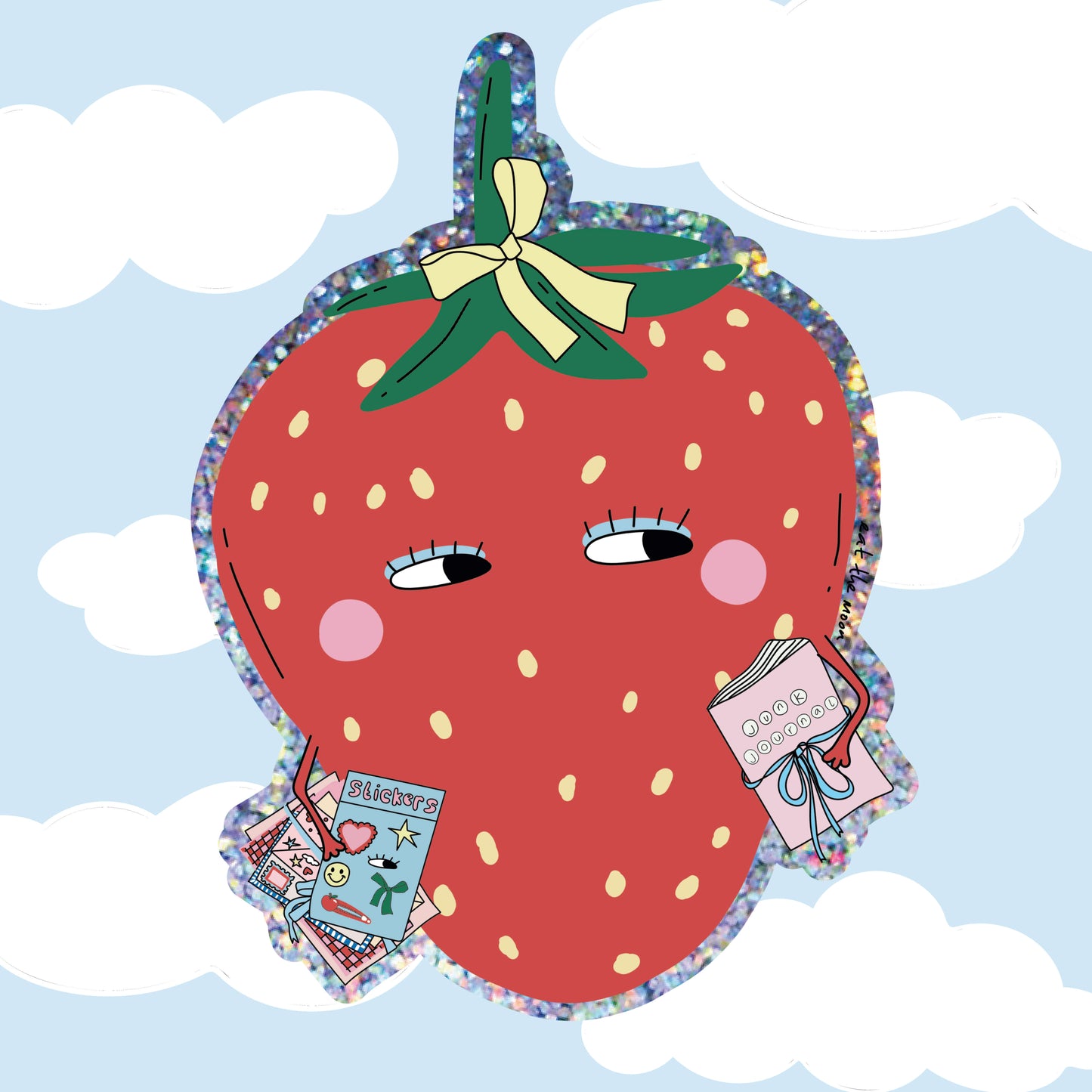 Strawberry girly glitter vinyl sticker //sold out