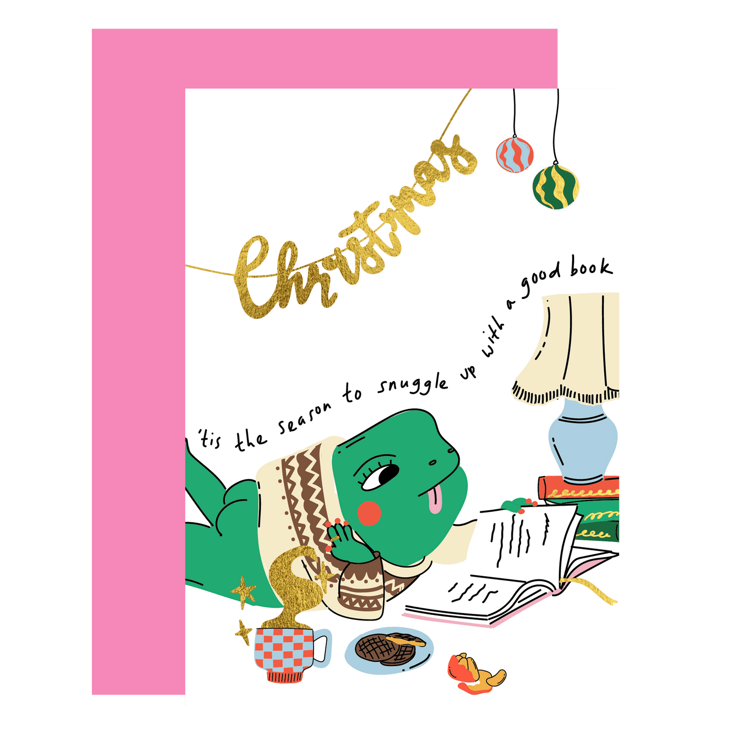 'tis the season gold foil Christmas card