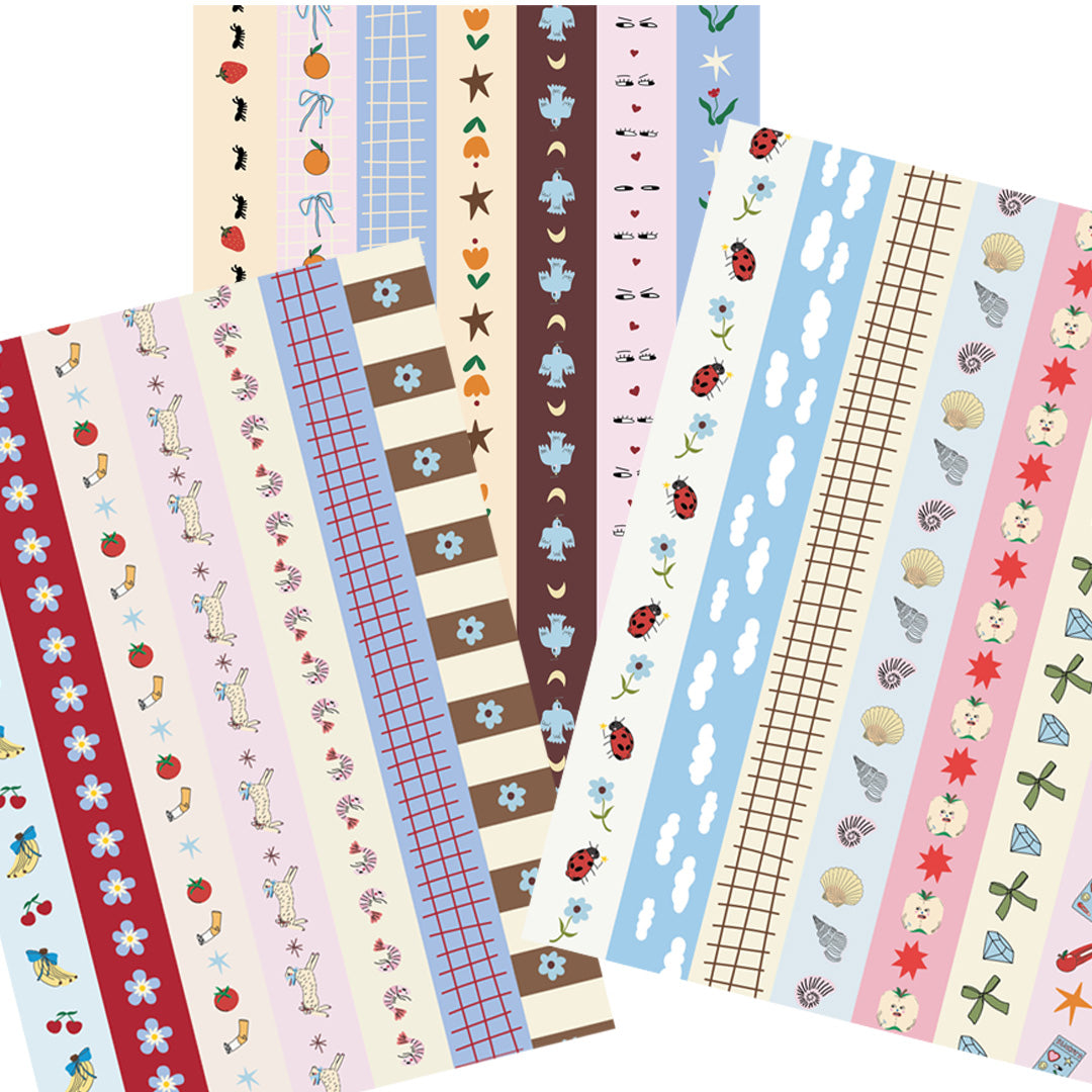 3 sheets x A5 Washi strips
