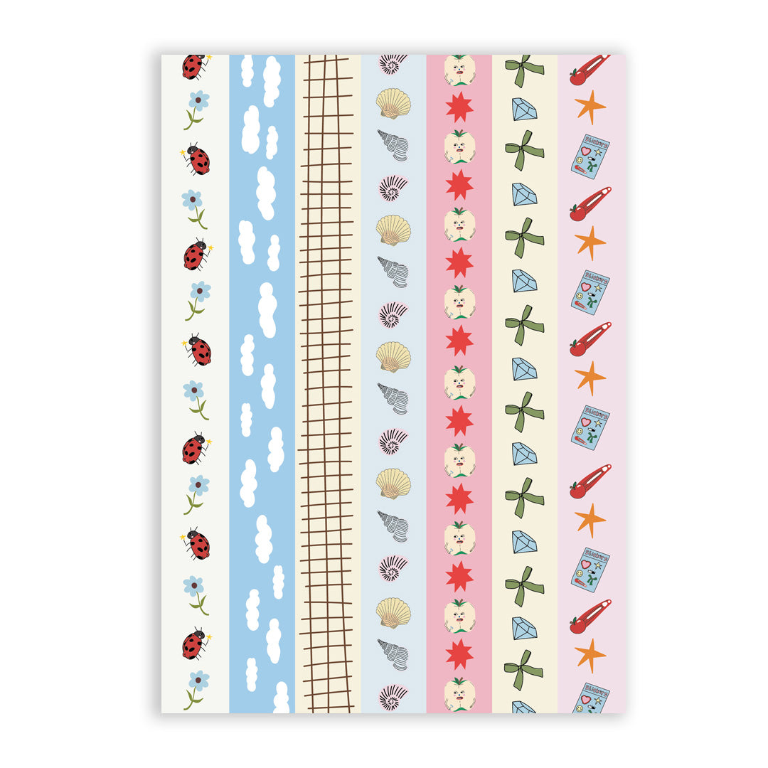 3 sheets x A5 Washi strips