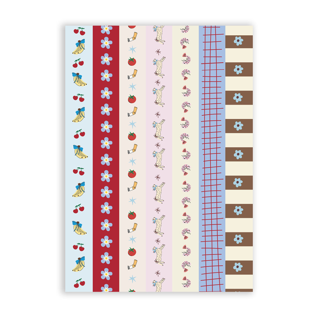3 sheets x A5 Washi strips