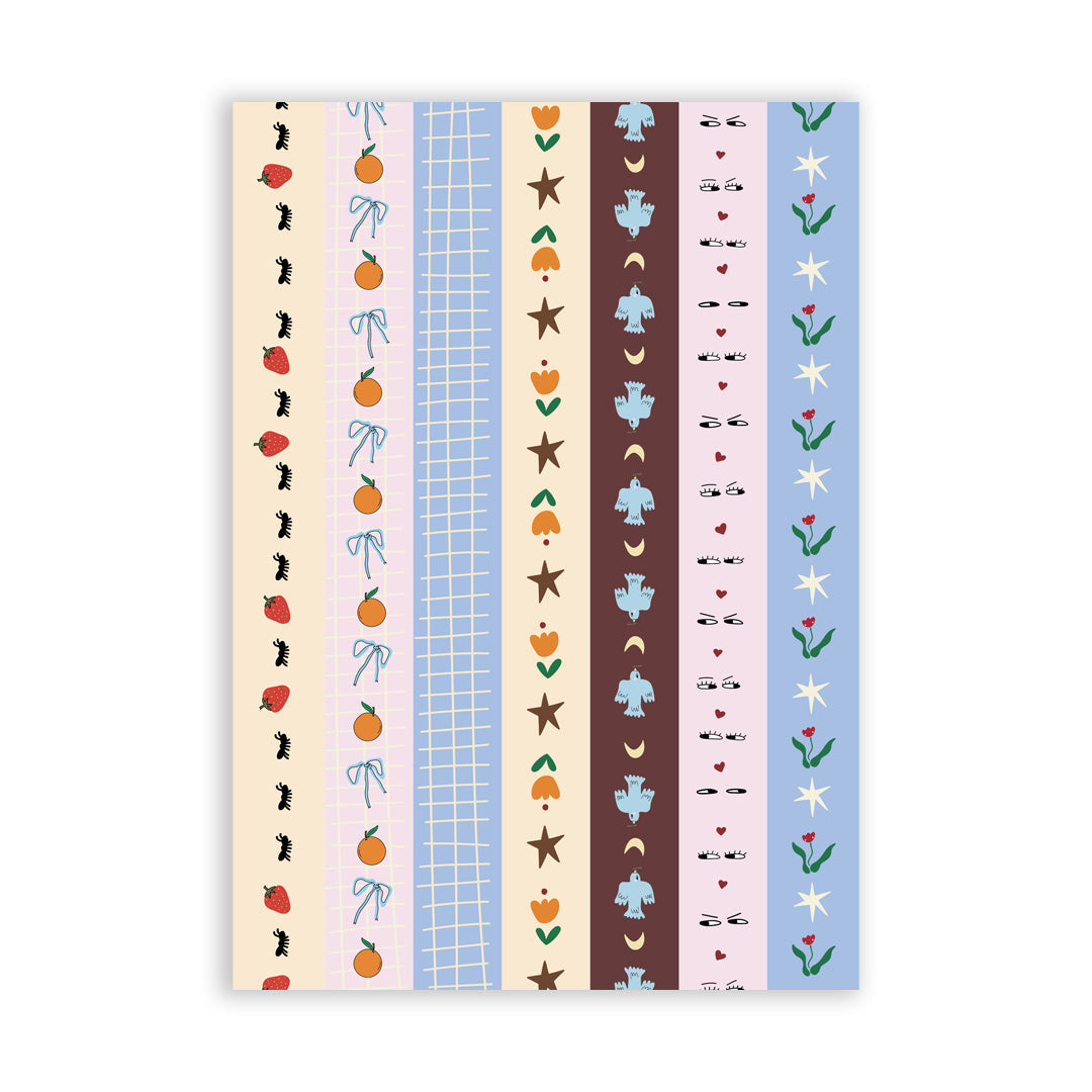 3 sheets x A5 Washi strips
