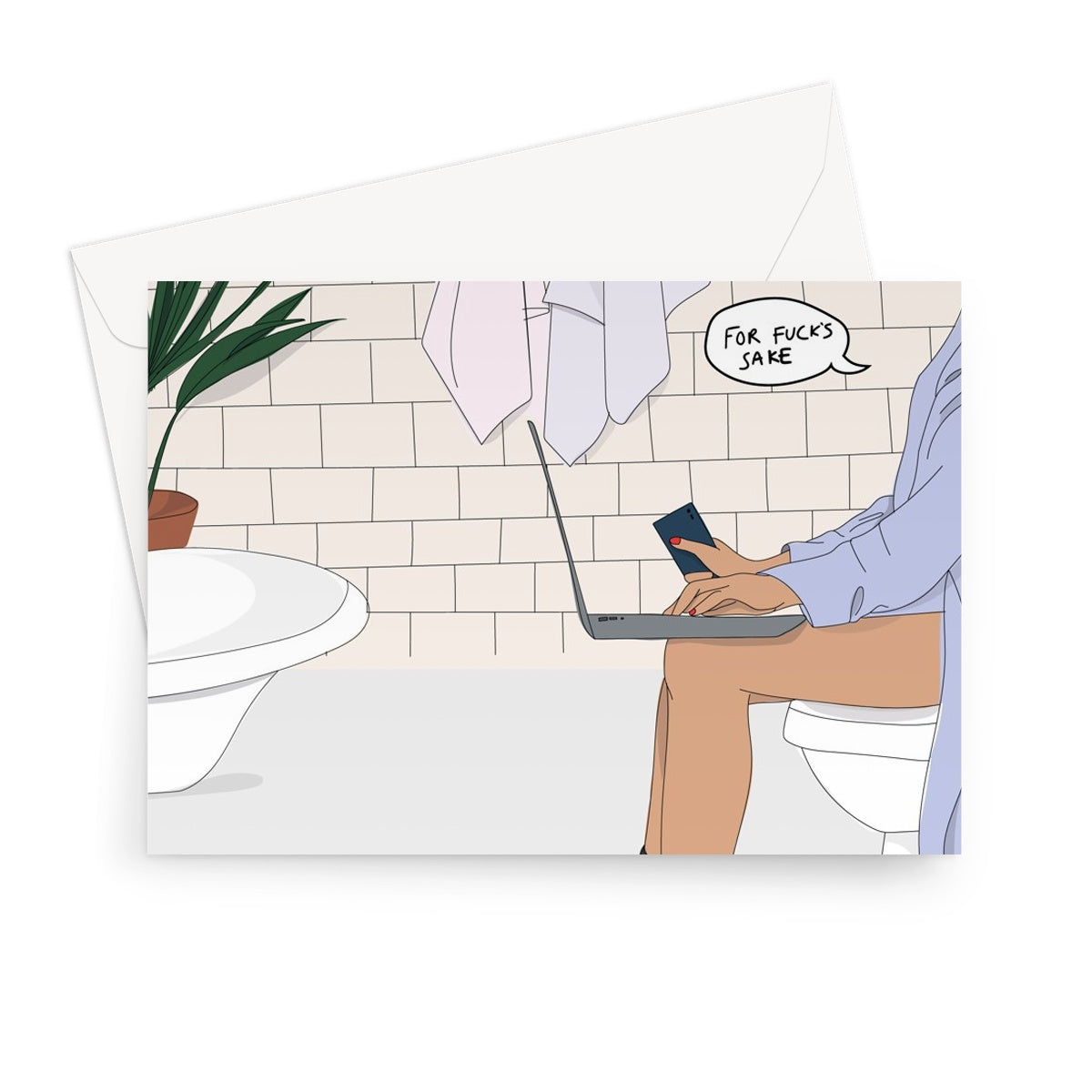 mum toilet Greeting Card