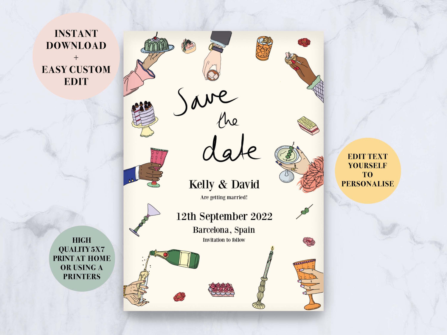 print at home save the date