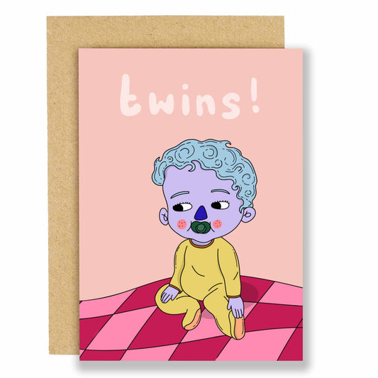 New baby card - TWINS!