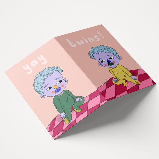 New baby card - TWINS!