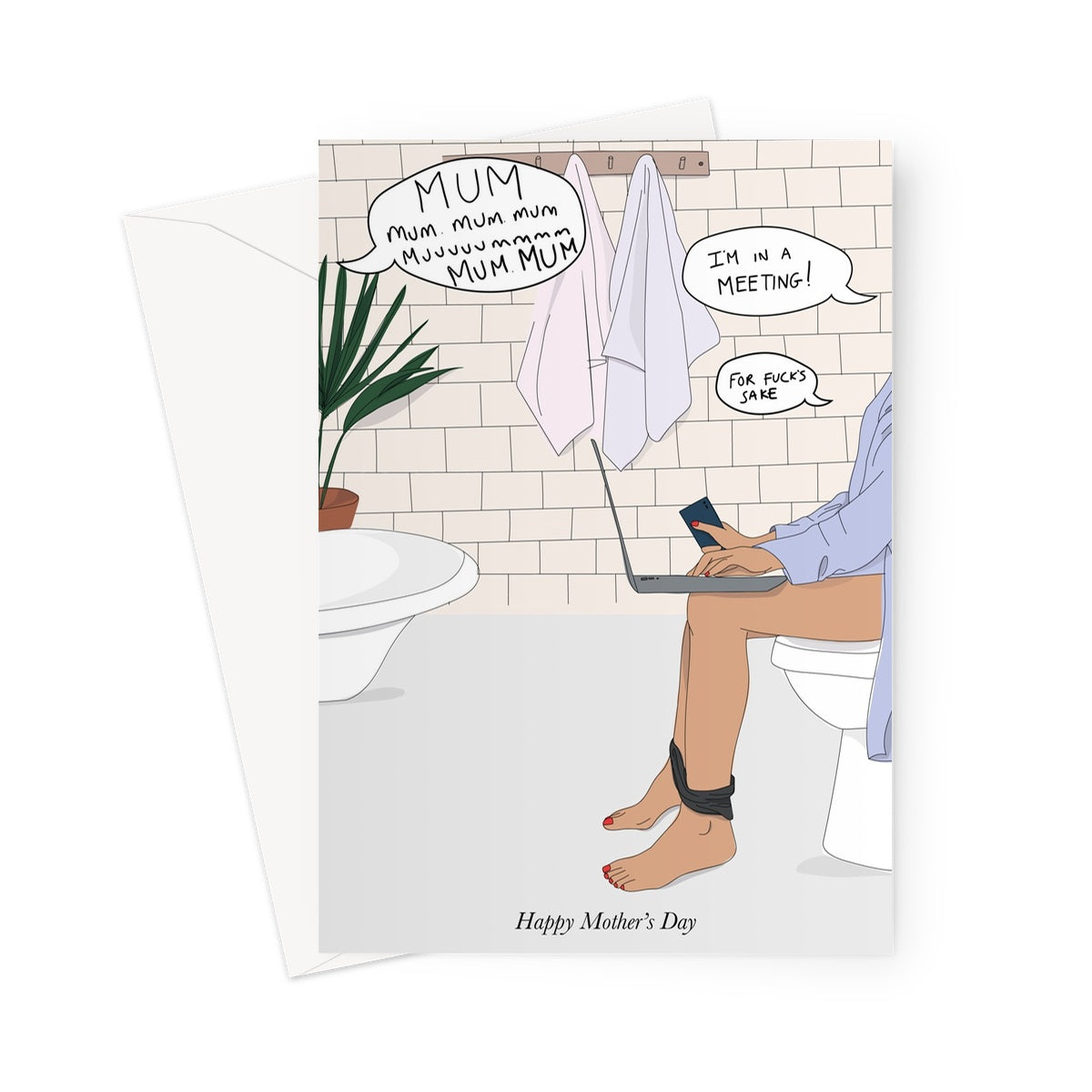 mum toilet Greeting Card