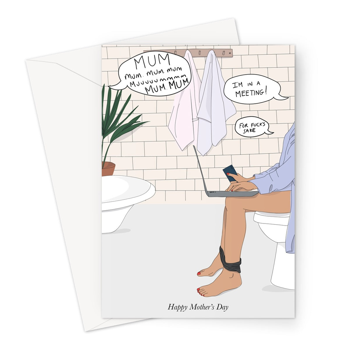 mum toilet Greeting Card