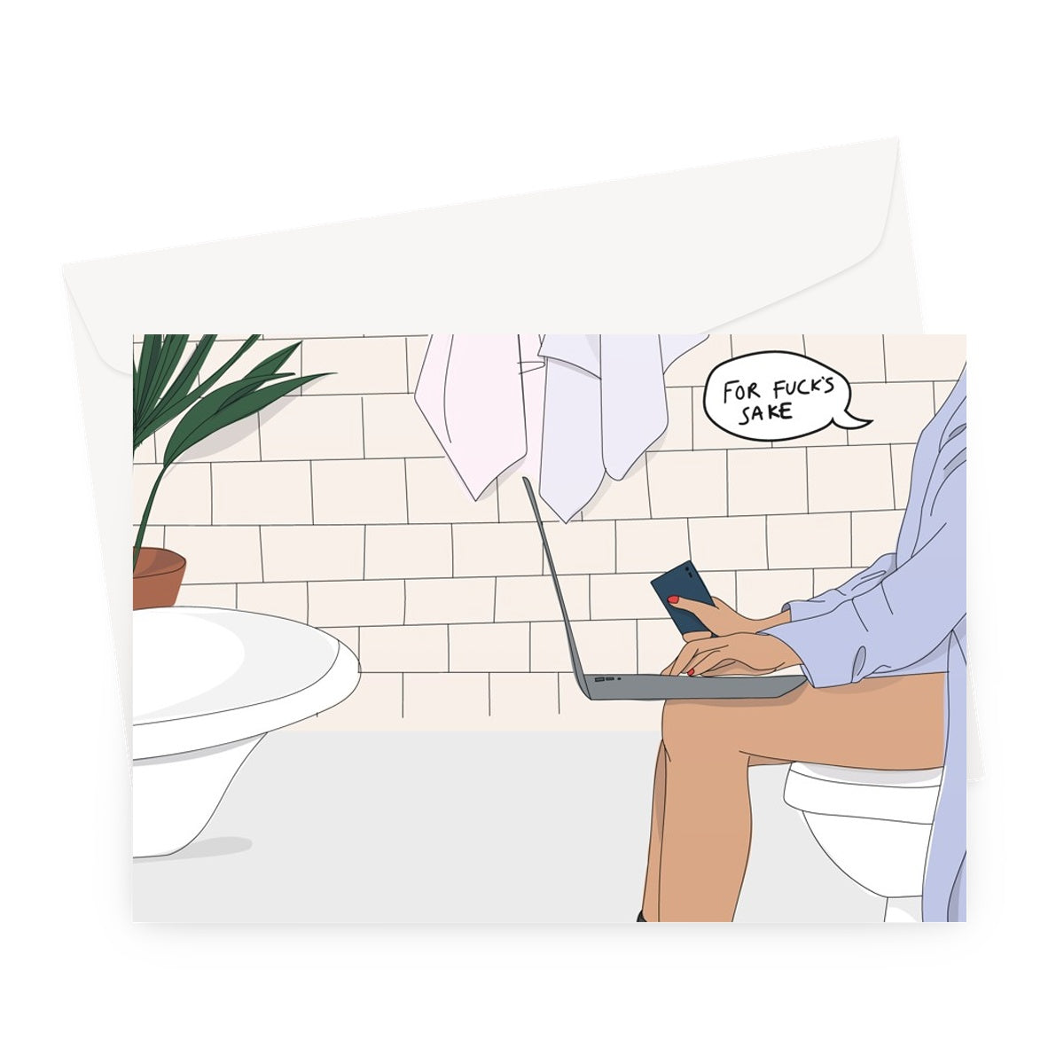 mum toilet Greeting Card