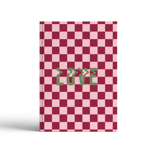 stylish wedding notebook checkerboard pattern